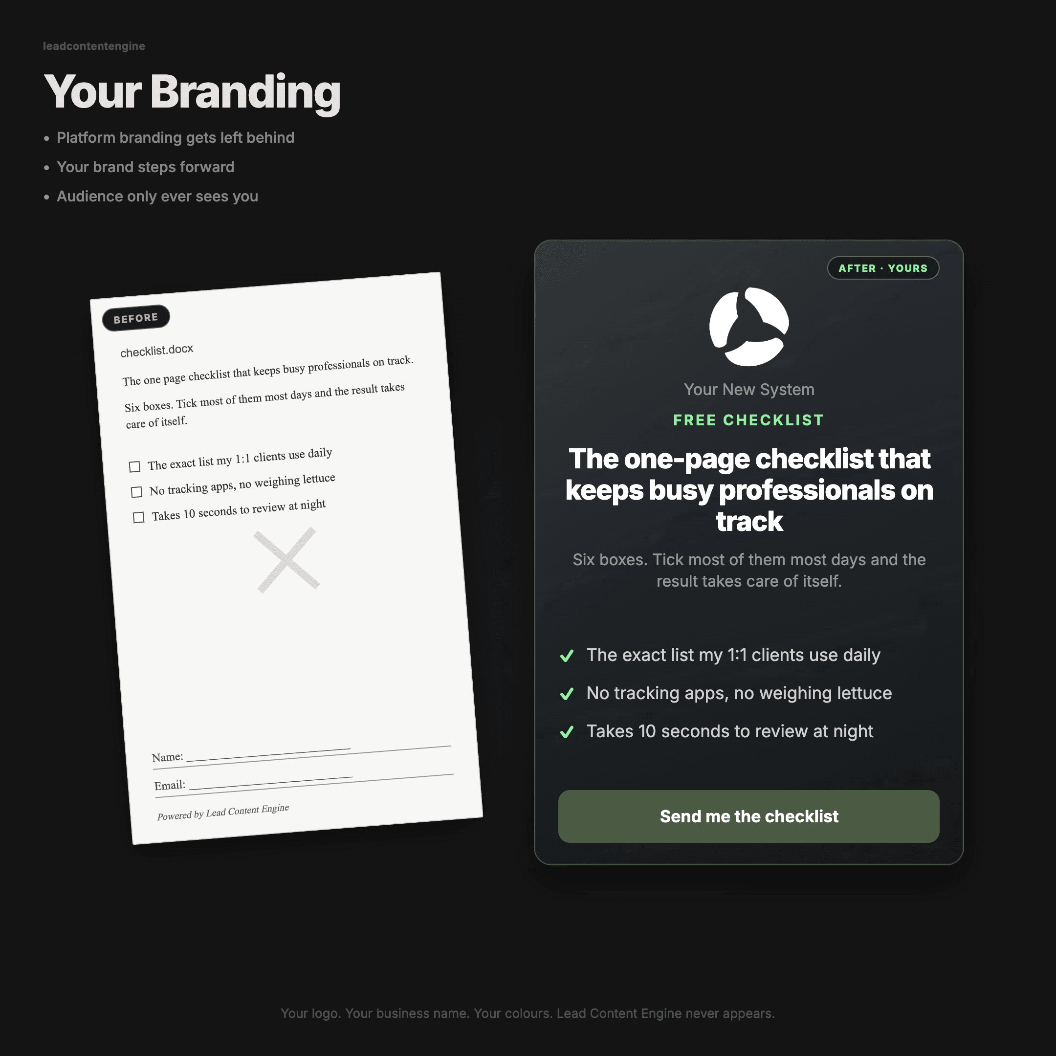 White label branding: Lead Content Engine